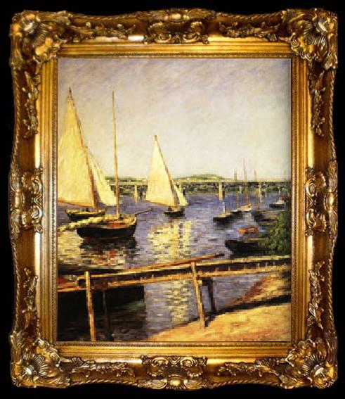 framed  Gustave Caillebotte Sail Boats at Argenteuil, ta009-2